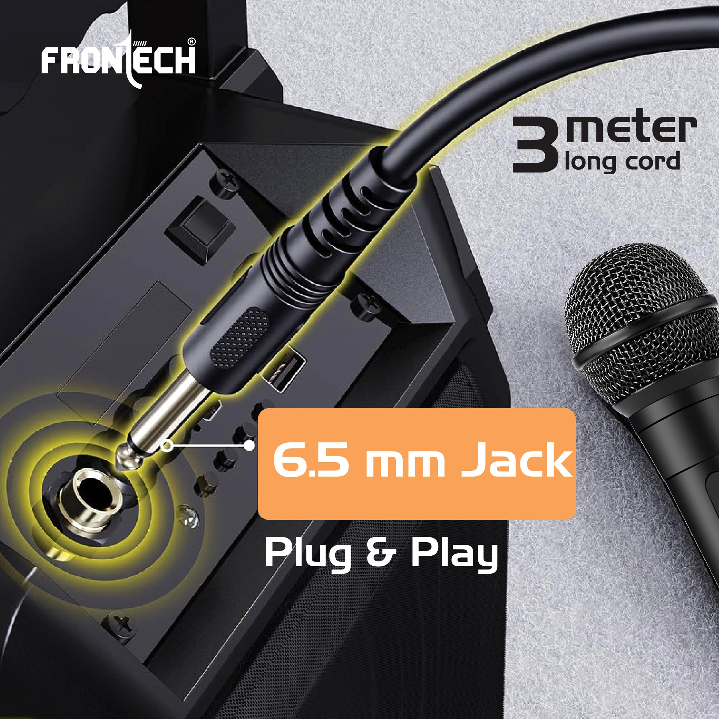 Frontech Microphone with 3m Cable (HF-0014) Frontech Microphone with 3m Cable (HF-0014)